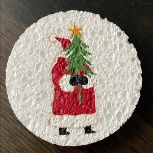 Festive Santa with Christmas Tree Design ‘Tis The Season Sponge, New